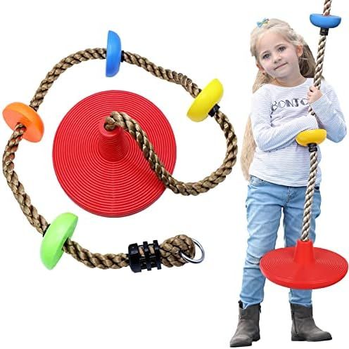 Xinlinke Tree Climbing Rope and Kids Disc Swing Seat Set Outdoor Backyard Playground Accessories | Amazon (US)