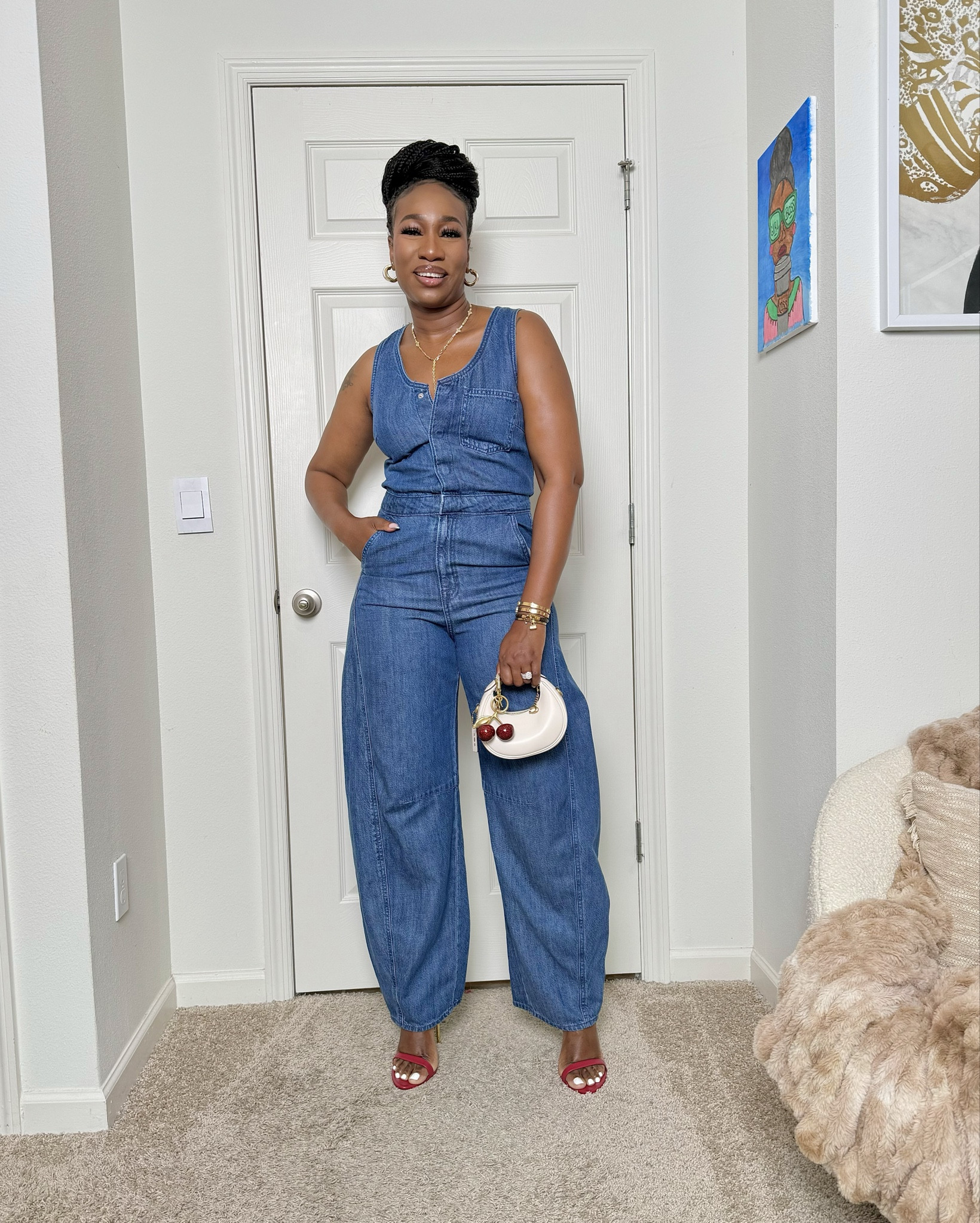 Target Summer Haul… 
I’ve never seen a denim jumpsuit I didn’t like. This barrel leg effect one is right up my alley. Wearing a size 4 here but would have preferred a size 6.
Pair it with heels or sneakers.


#LTKStyleTip #LTKFindsUnder50 #LTKSummerSales
