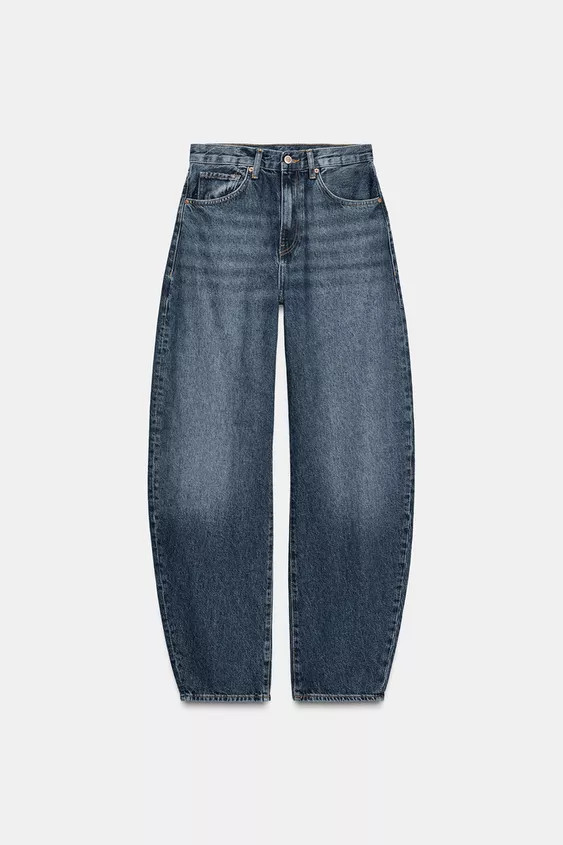 ZW COLLECTION HIGH-WAIST BALLOON JEANS | Zara Canada