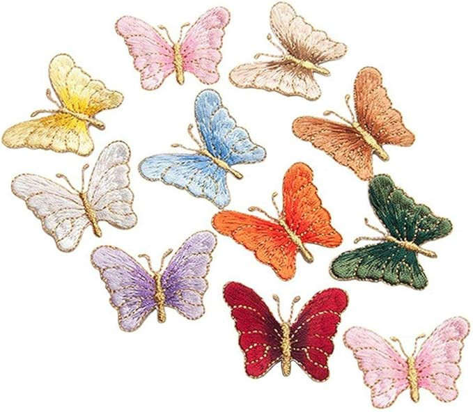 24 Pack Colorful Butterfly Iron On Patches for Backpacks, Hats, DIY Sew on Applique Patch, Vintag... | Amazon (US)