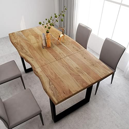 vidaXL Solid Acacia Wood Dining Table Dinner Kitchen Wooden Dinette Dining Room Table Interior Livin | Amazon (US)