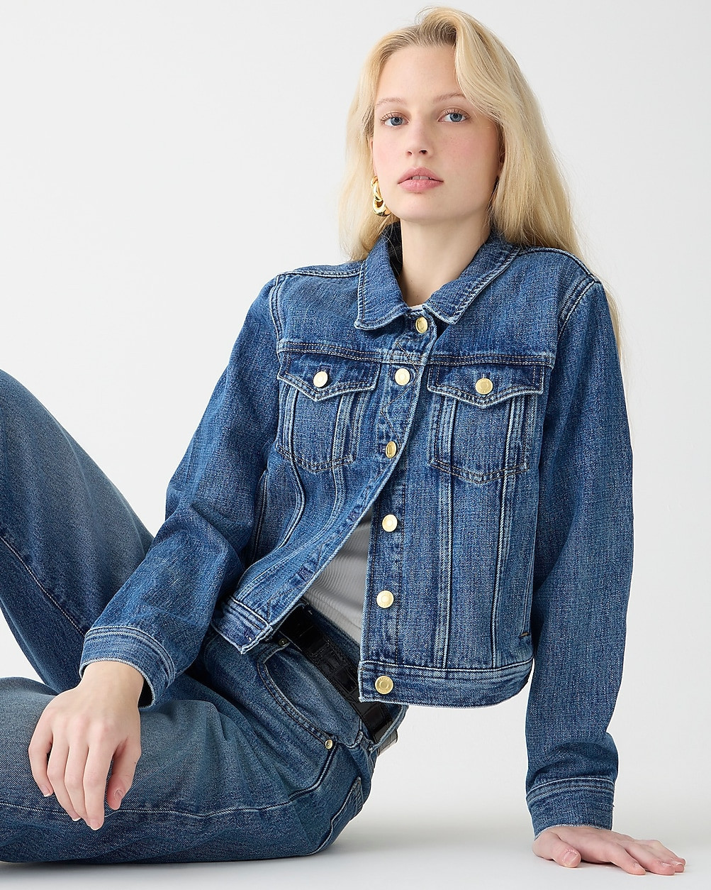 New classic denim jacket in Alicia wash | J. Crew US