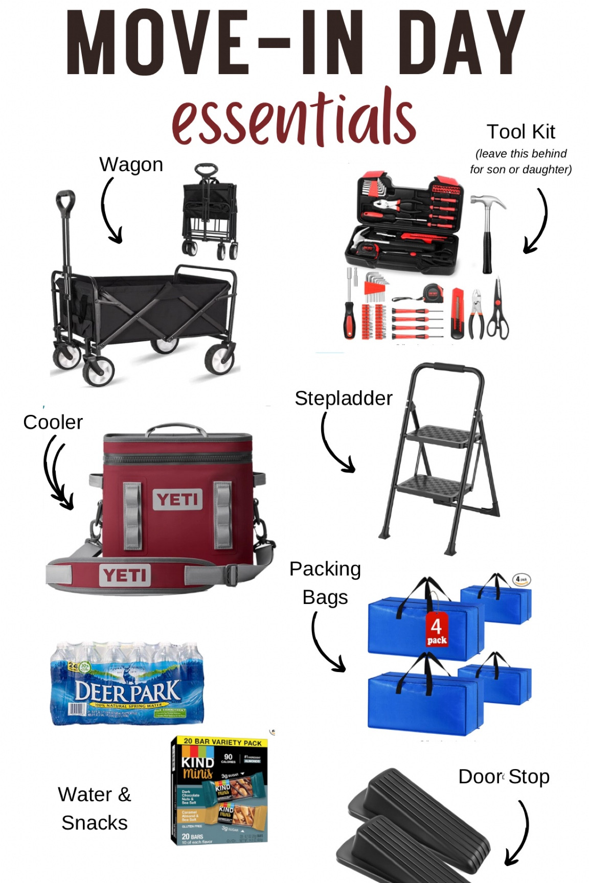 Get ready for college move in day with these must have essentials to help your day go smoothly!  The best wagon with bungee cords and zip ties to keep everything secure.  Moving bags that hold a ton of stuff, as well as clear storage bins.  Dorm cleaning supplies so you make sure everything is clean before moving in.  Toolkit for all the hanging and building you may need to do.  Everything you will need for move in day!!

College dorm, college move in supplies, dorm essentials, dorm must haves


#LTKHome #LTKBacktoSchool #LTKFindsUnder100