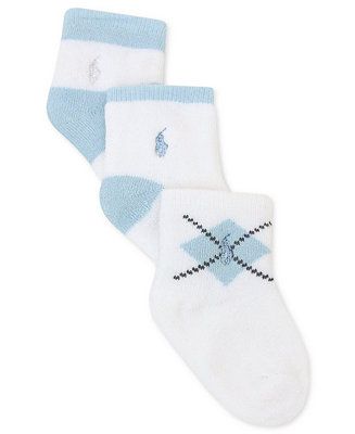 Ralph Lauren Baby Boys Argyle Crew Socks, Pack of 3 | Macy's