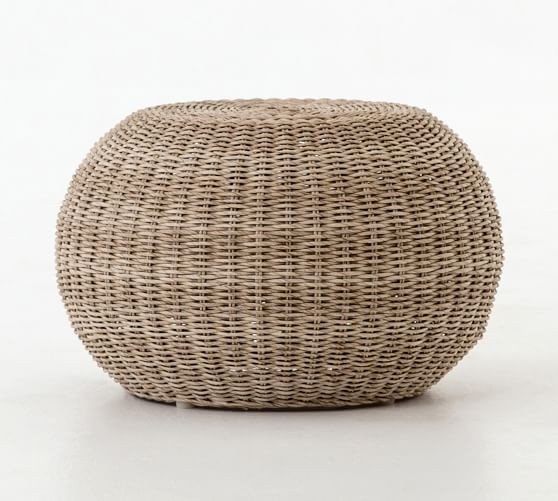Annette Rattan Accent Stool | Pottery Barn (US)