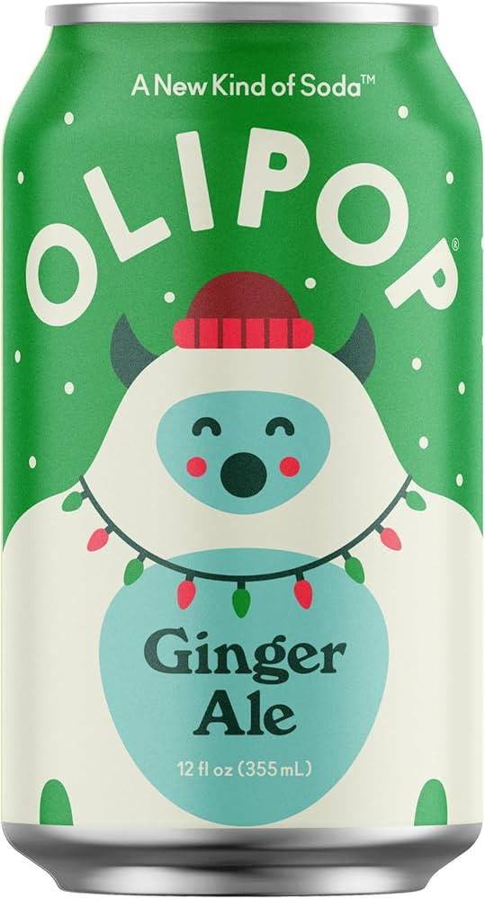 OLIPOP Prebiotic Soda Pop, Ginger Ale, Prebiotics, Botanicals, Plant Fiber, 12 fl oz can | Amazon (US)