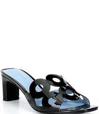 Belmont Patent Leather Cutout Dress Slide Sandals | Dillard's