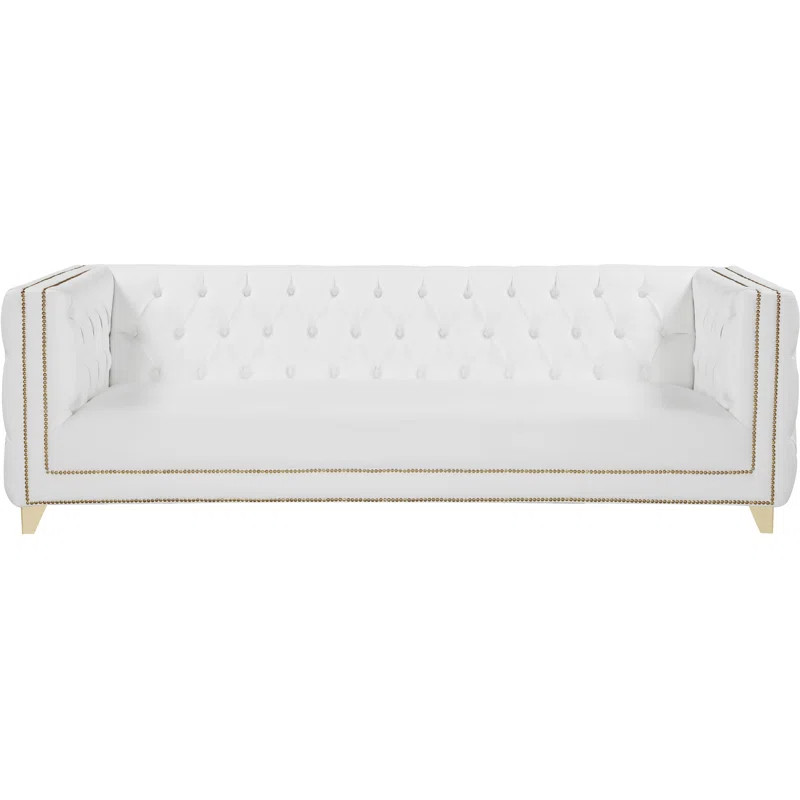 Vannatter 90'' Faux Leather Square Arm Sofa | Wayfair North America