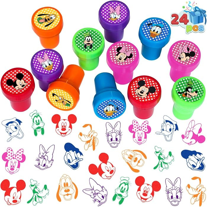 24 Pcs Mickey Themed Stampers, Mouse Birthday Party Supplies, Goody Bag Treat Bag Stuff for Micke... | Amazon (US)