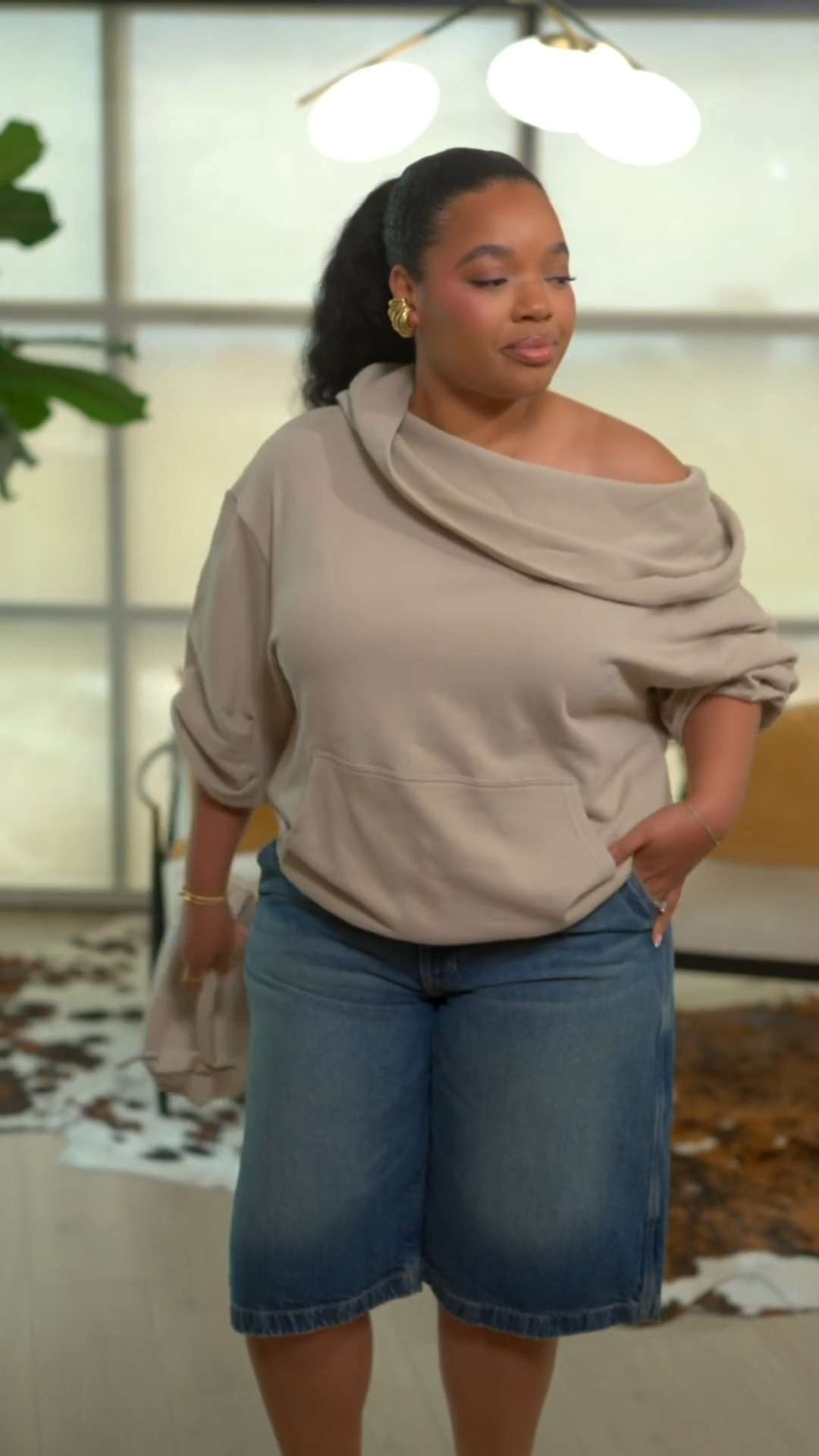  I’m wearing both the hoodie and cardigan in size large. Size down for a more fitted look. @OAK + FORT 

 

#LTKMidsize #LTKootd