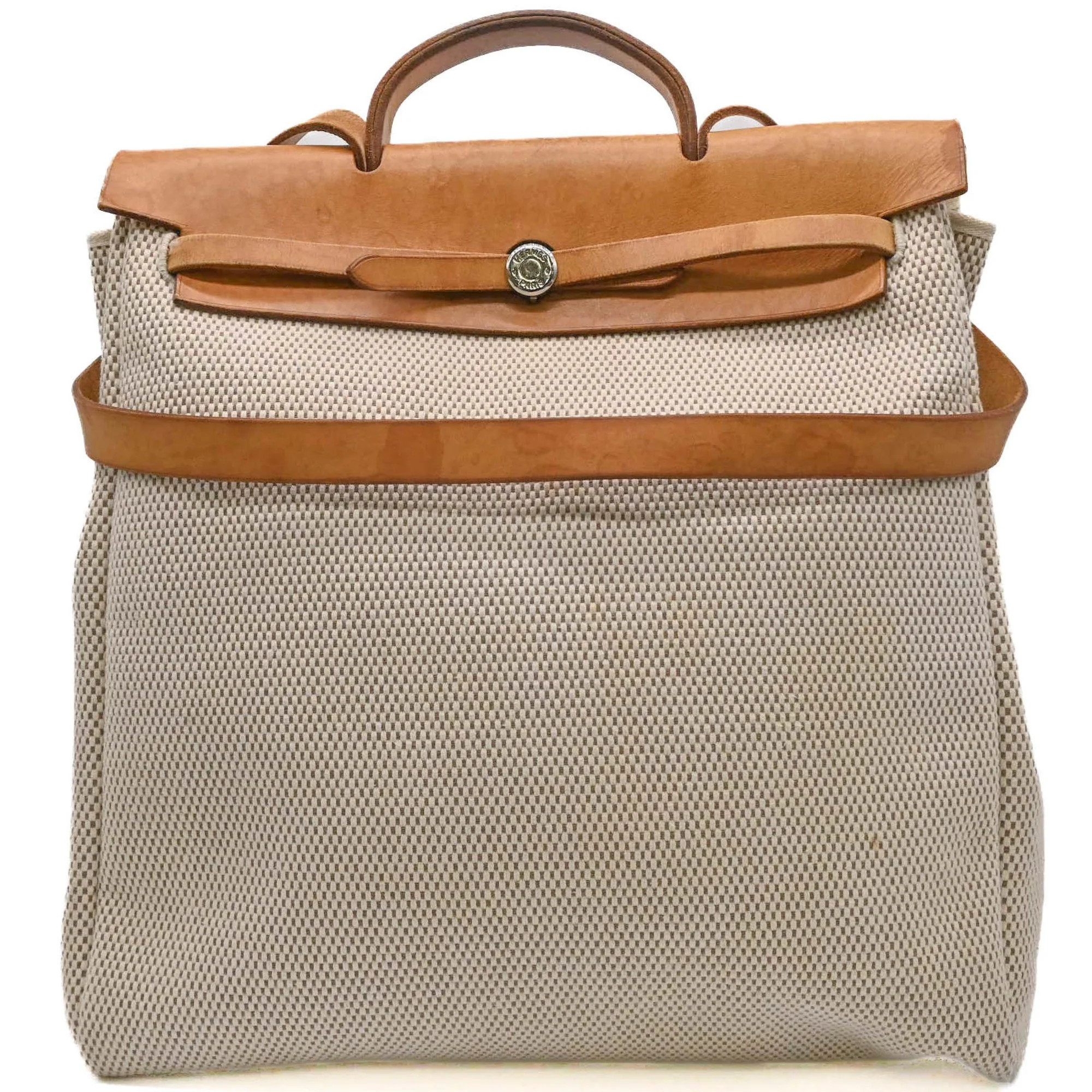 Hermes Canvas Leather Handbag (Pre-Owned) | Shop Simon