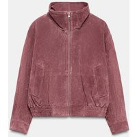 Zara - 100% Leather High Neck Bomber Jacket - Marsala - L - Woman | Zara US