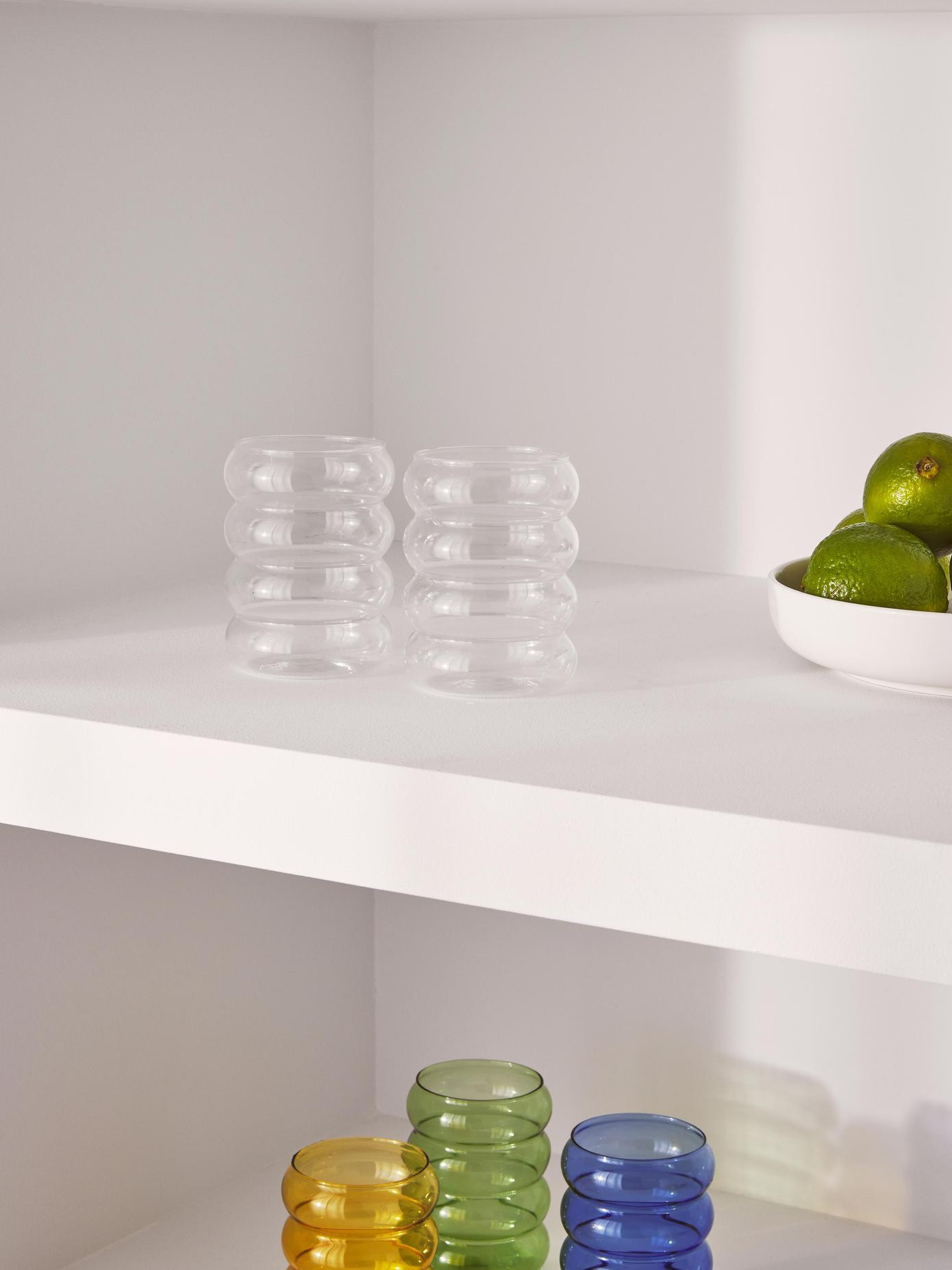 Mundgeblasene Wassergläser Bubbly, 4 Stück | Westwing EU