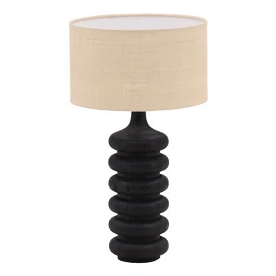Ramiro 27" Tall Table Lamp with Jute Shade, Black | Perigold