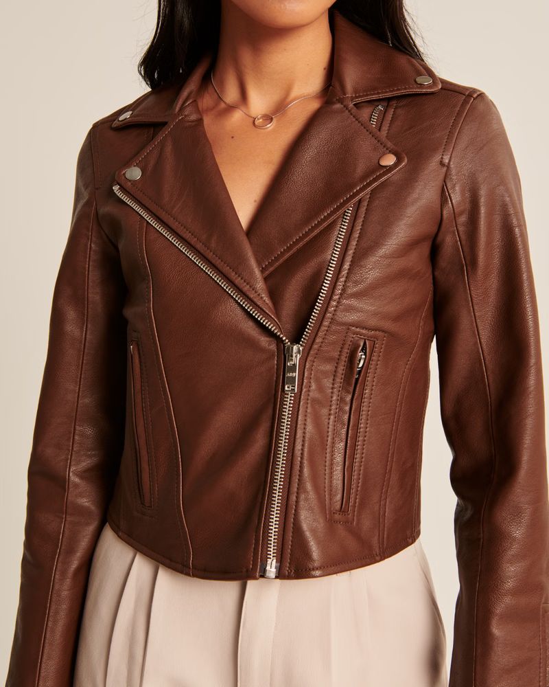 Vegan Leather Moto Jacket | Abercrombie & Fitch (US)