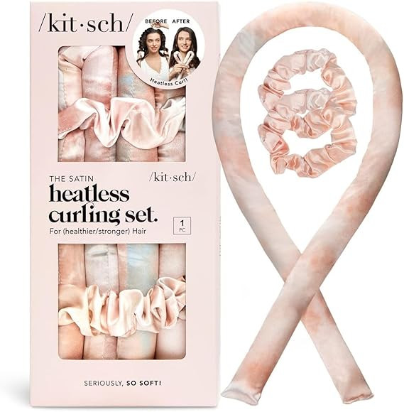 Kitsch Satin Heatless Curling Set - Overnight Hair Curlers to Sleep in, Heatless Curls, Heatless ... | Amazon (US)
