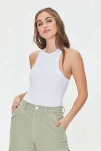 Ribbed Racerback Tank Bodysuit | Forever 21 (US)