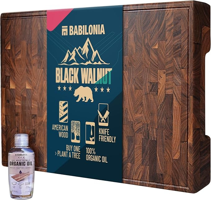 American Black Walnut Cutting Board (ExtraThick 1.7"), Premium Quality & Professional Butcher Blo... | Amazon (US)
