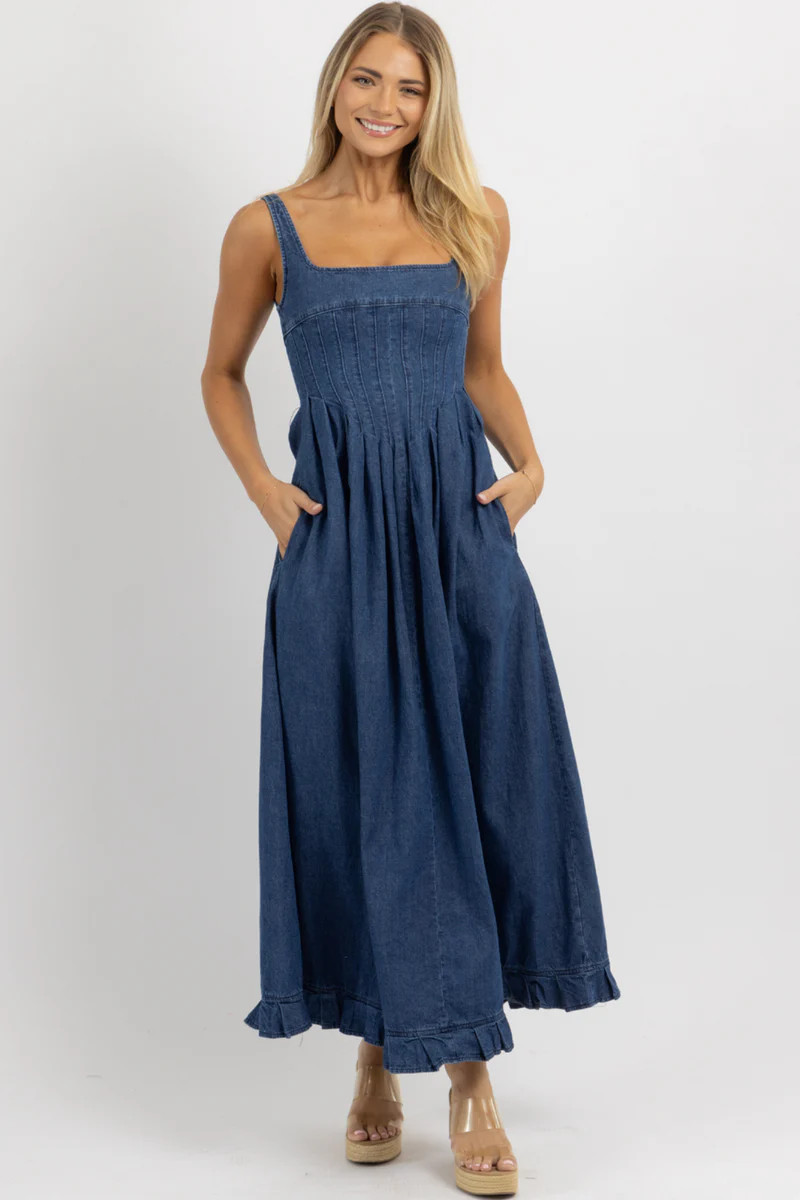 OLIVIA DENIM MAXI DRESS | L'ABEYE