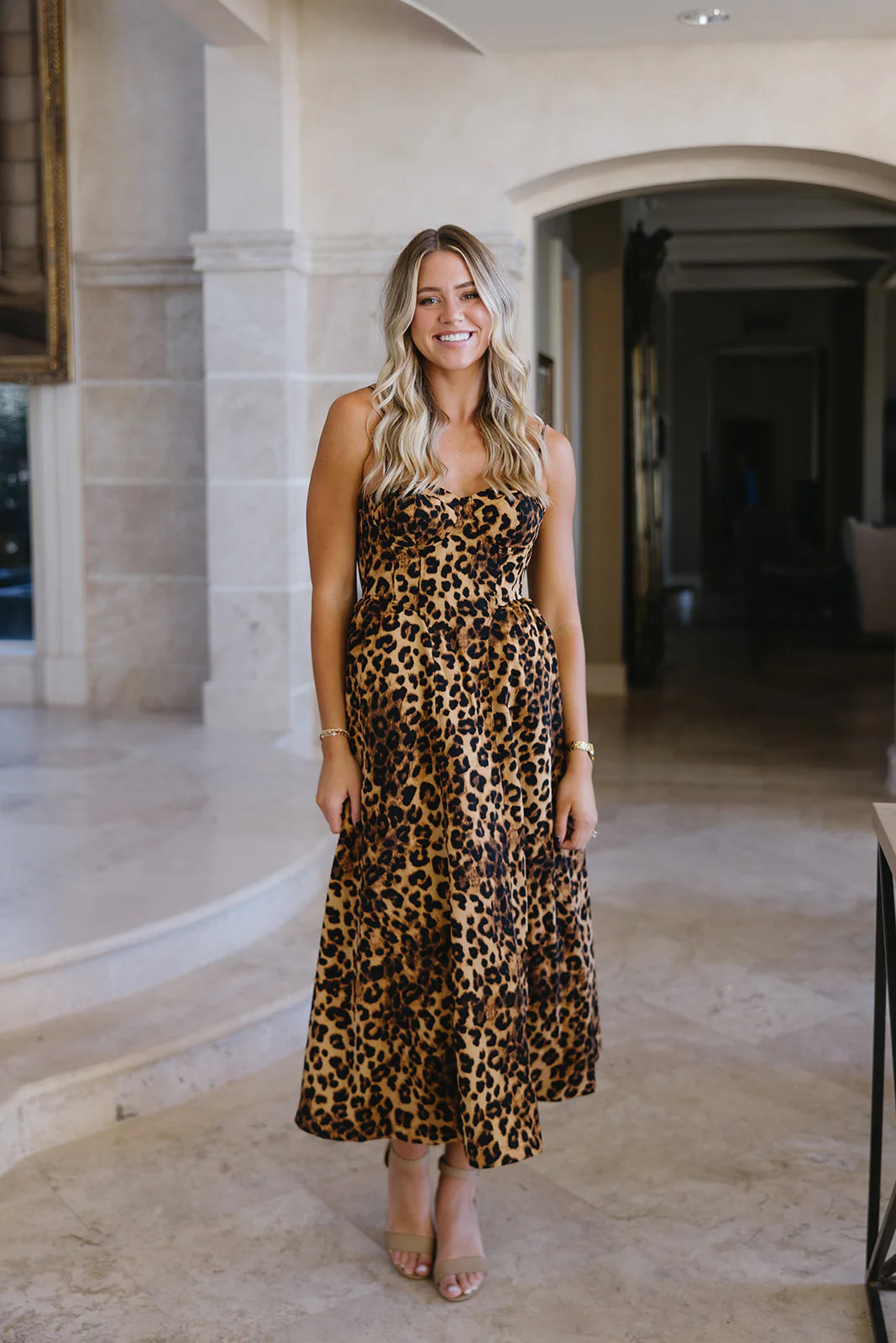 Tatiana Midi Dress - Leopard | Triple Threads