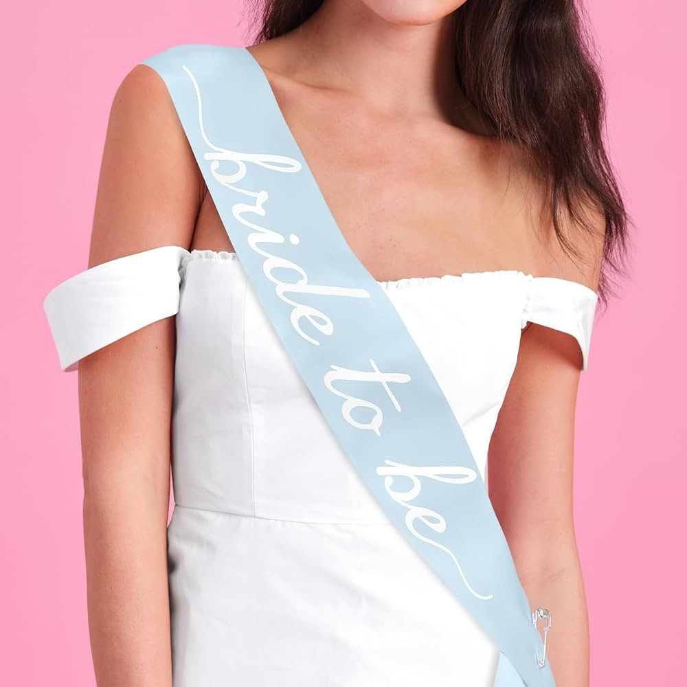 xo, Fetti Blue Bride to Be Sash | Bachelorette Something Blue, Bridal Shower Accessory, Bach Part... | Amazon (US)