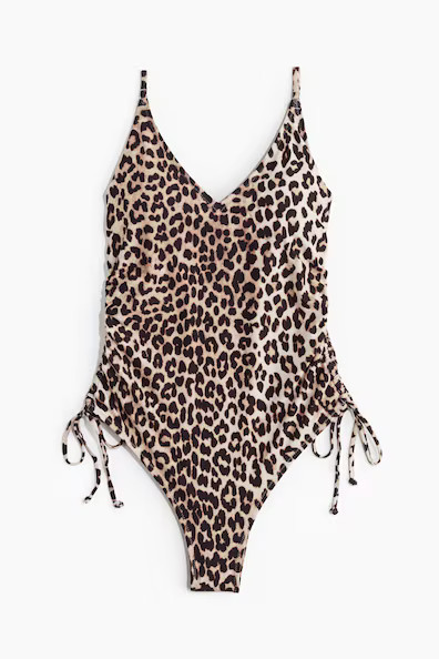 H & M - Padded-Cup Drawstring-Detail Swimsuit - Beige | H&M (US + CA)