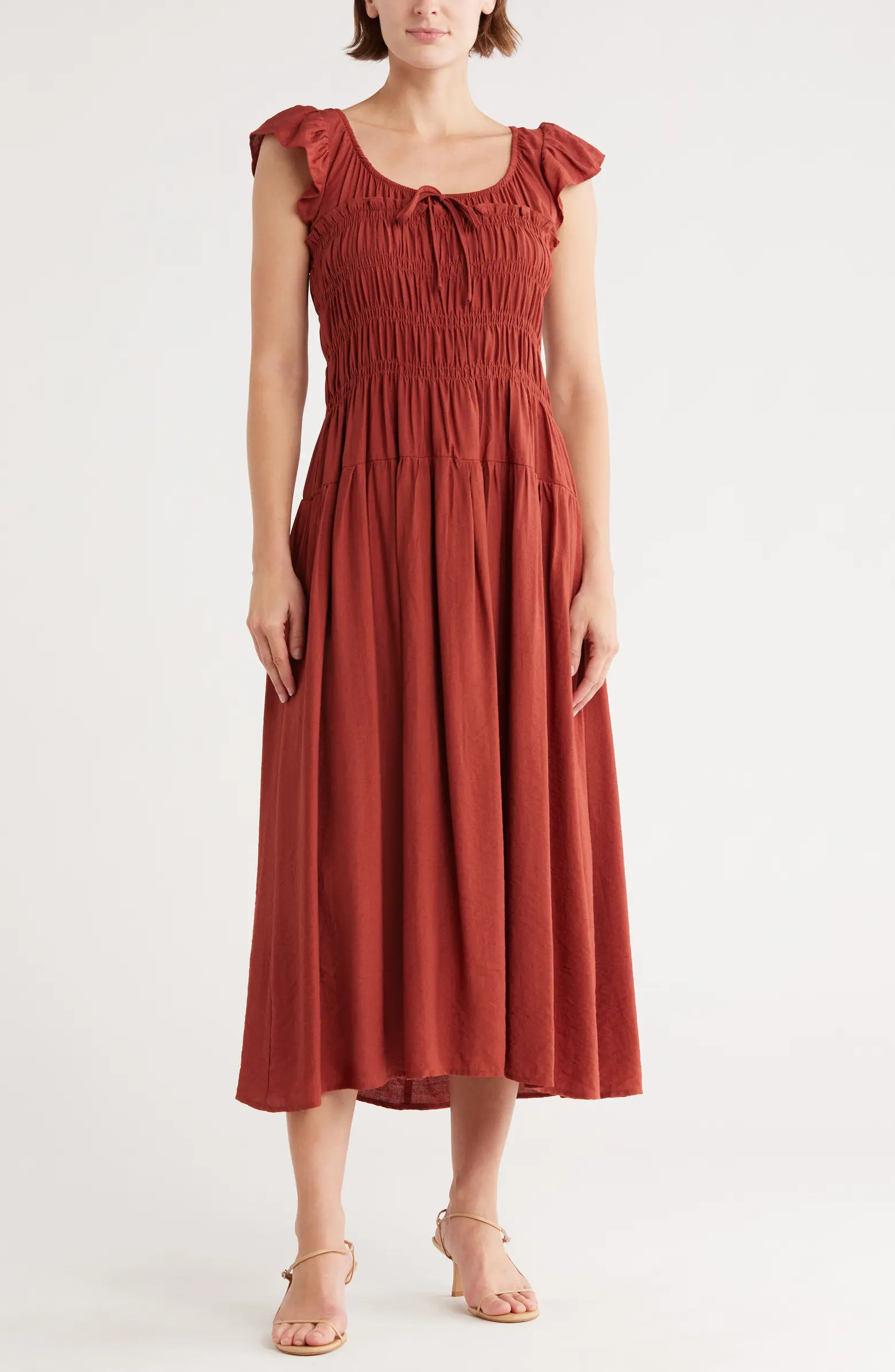 Shirred Maxi Dress | Nordstrom Rack
