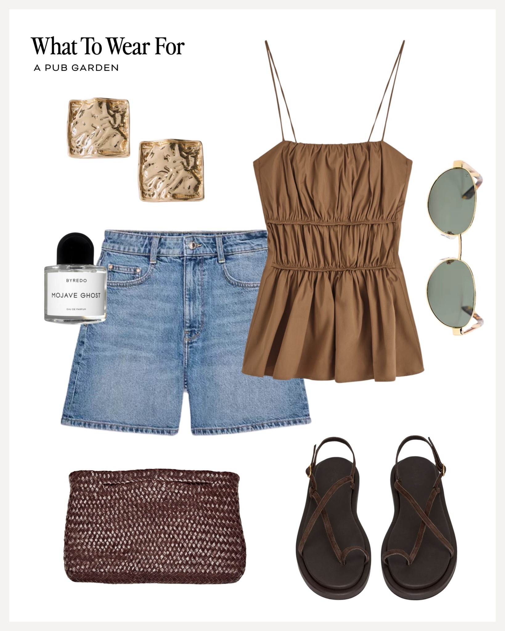 Al fresco lunch style

Denim shorts / shirred top / brown sandals / straw clutch / summer style 

#LTKstyletip #LTKsummer #LTKuk