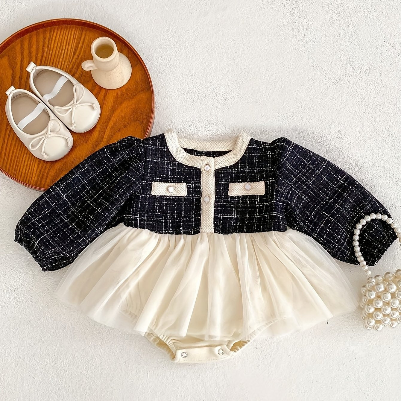 Baby Girl Princess Dress Round Neck Long Sleeve Romper - Temu | Temu Affiliate Program