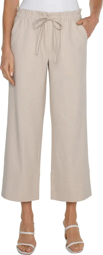 Liverpool Los Angeles Tie Waist Ankle Wide Leg Pants | Nordstromrack | Nordstrom Rack