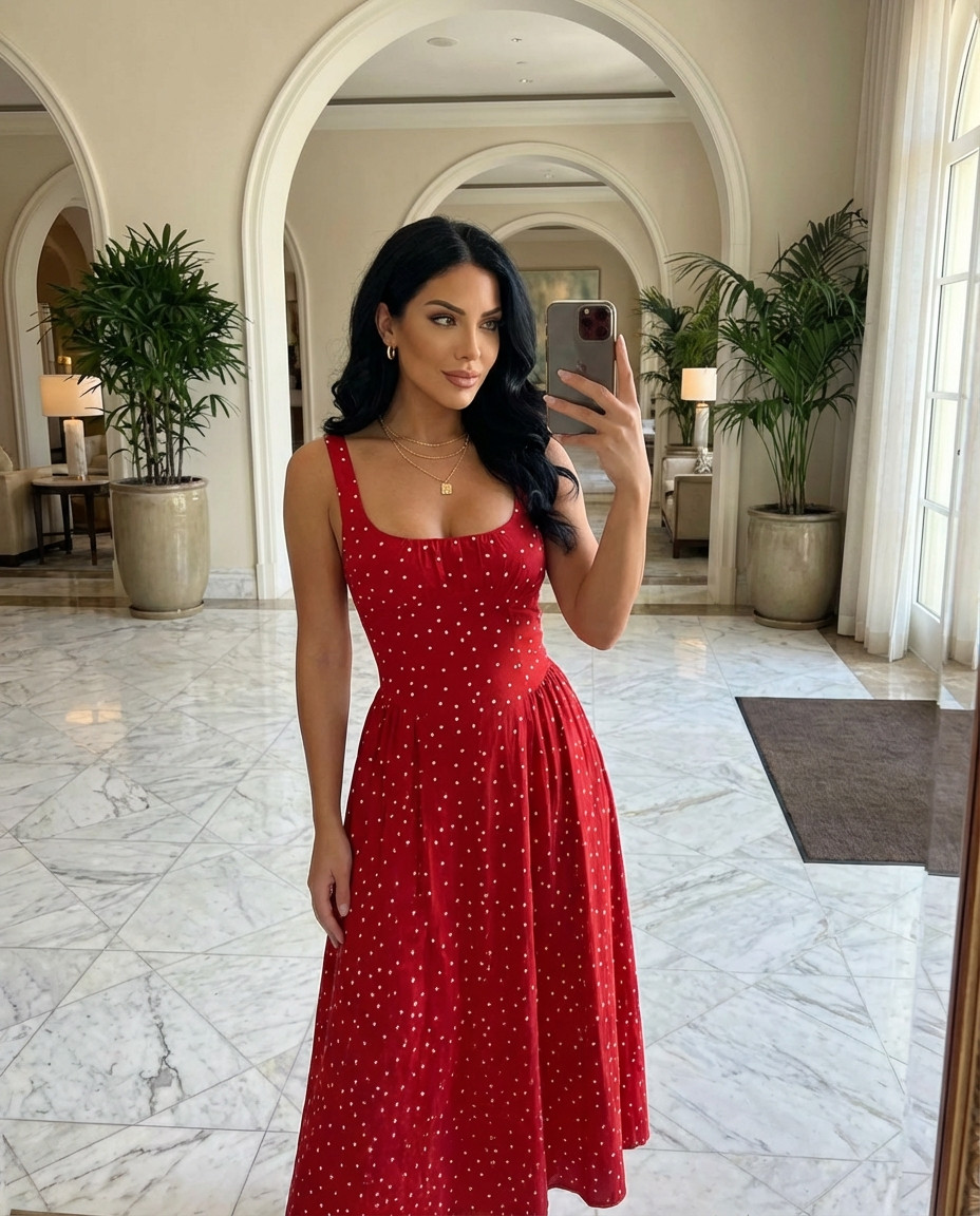 Obsessed with this red spring dress from @abercrombie 

#LTKgrwm #LTKootd #LTKPetite