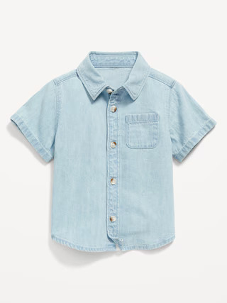 Short-Sleeve Pocket Jean Shirt for Baby | Old Navy (US)