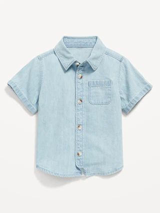 Short-Sleeve Pocket Jean Shirt for Baby | Old Navy (US)