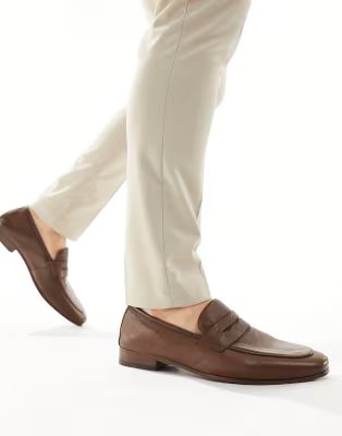 Walk London Capri saddle loafers in brown leather | ASOS (Global)