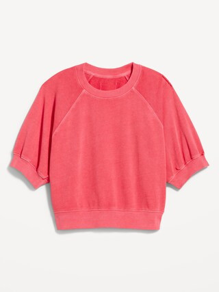 Short-Sleeve Cropped Raglan Sweatshirt | Old Navy (US)