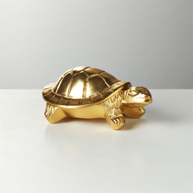 Brass Turtle Box | CB2