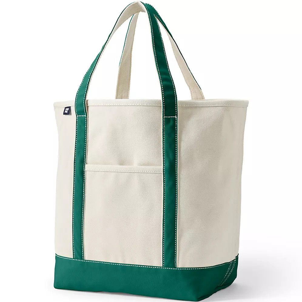 Large 5 Pocket Open Top Canvas Tote Bag | Lands' End (US)