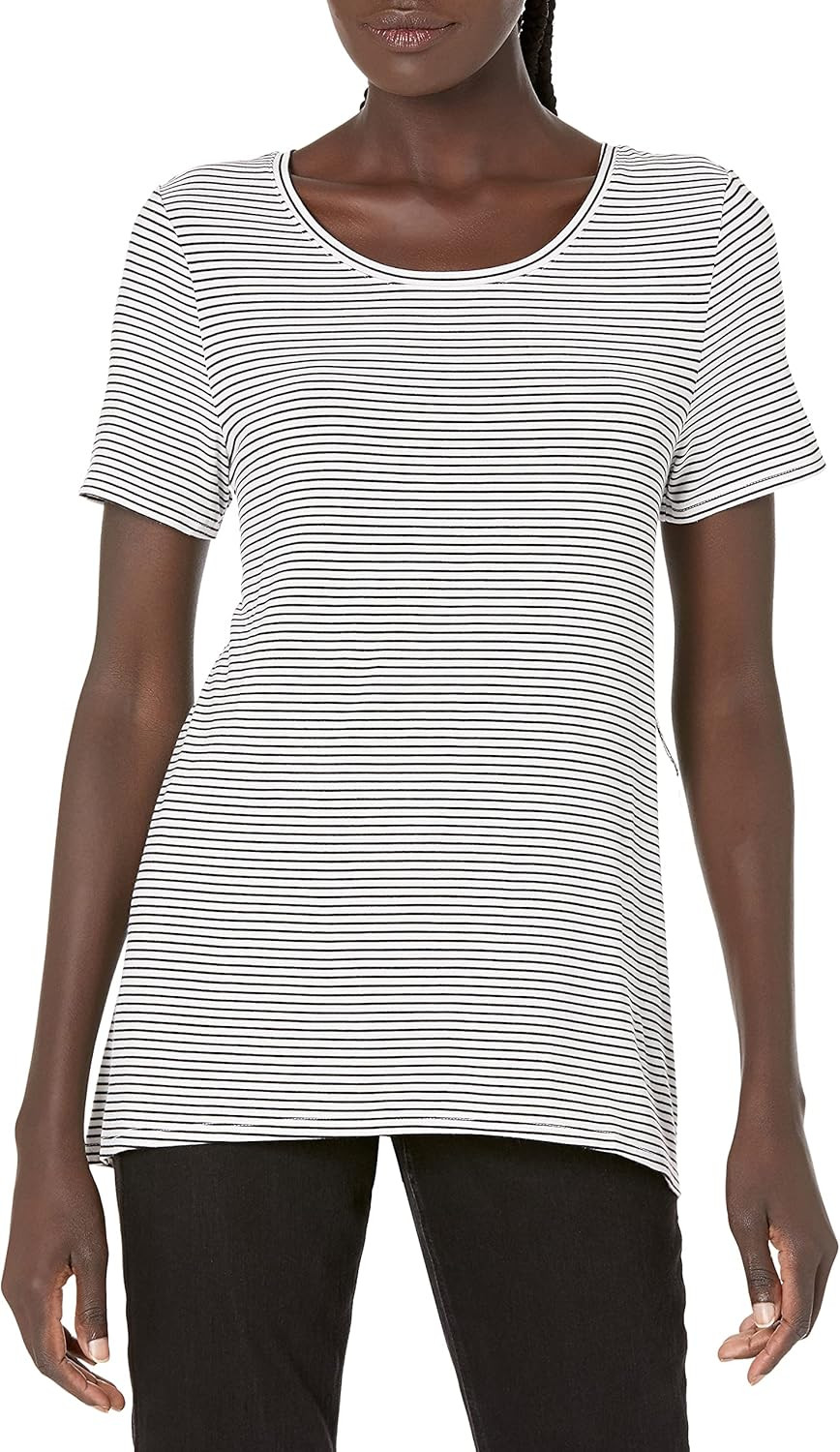 Amazon Essentials Women's Relaxed-Fit Short-Sleeve Scoopneck Swing Tee (Available in Plus Size) | Amazon (US)