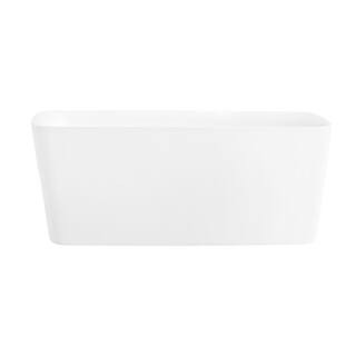 Glacier Bay Cervina 59 in. Acrylic Flat Bottom Non-Whirlpool Bathtub in White-GBBA017 - The Home ... | The Home Depot