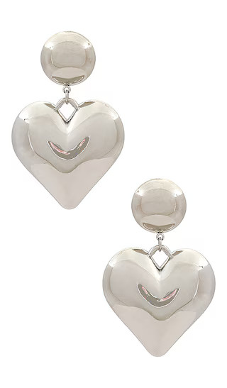 Heart Drop Earring in Silver | Revolve Clothing (Global)