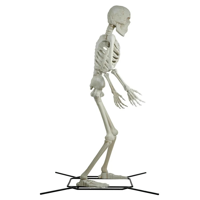 Halloween Giant Poseable Skeleton Decoration, Bone Color, 10 ft, by Way To Celebrate | Walmart (US)