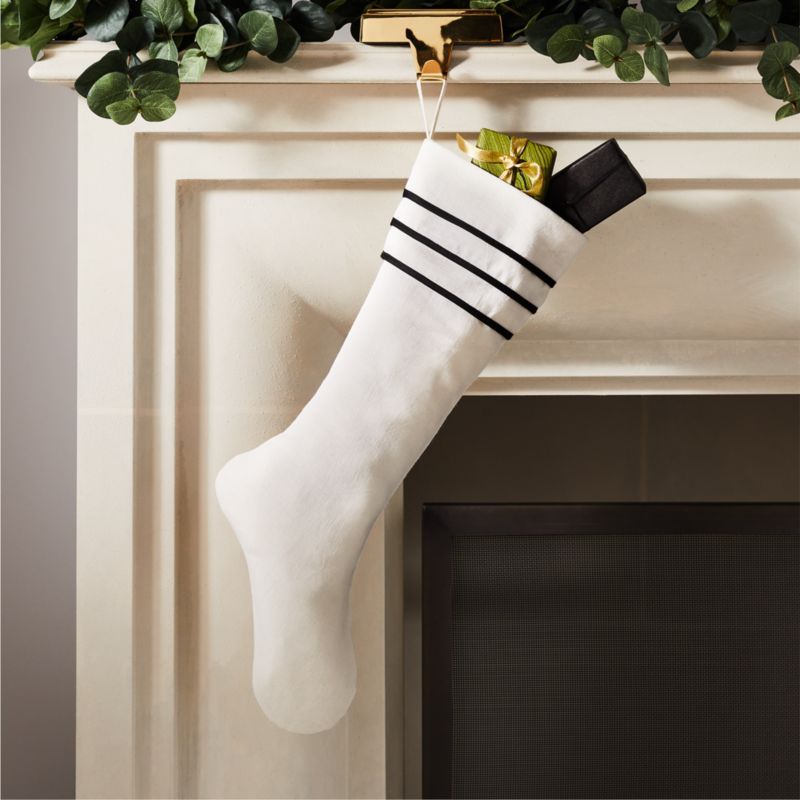 Edged White Linen Stocking | CB2 | CB2