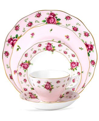 Royal Albert Old Country Roses Pink Vintage 5 Piece Place Setting - Macy's | Macy's