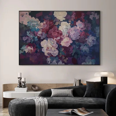 Extra Large Wall Art Fabric Print - Bold Peony Bloom in Colorful Impressionist Style, Lush Floral Artwork Decor for Living Room or Bedroom - "Frame As | Wayfair North America