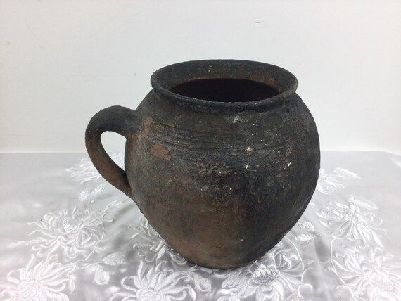 Old Clay Pot Ukrainian Pottery Ceramic Vase Plant Vessel | Etsy | Etsy (US)