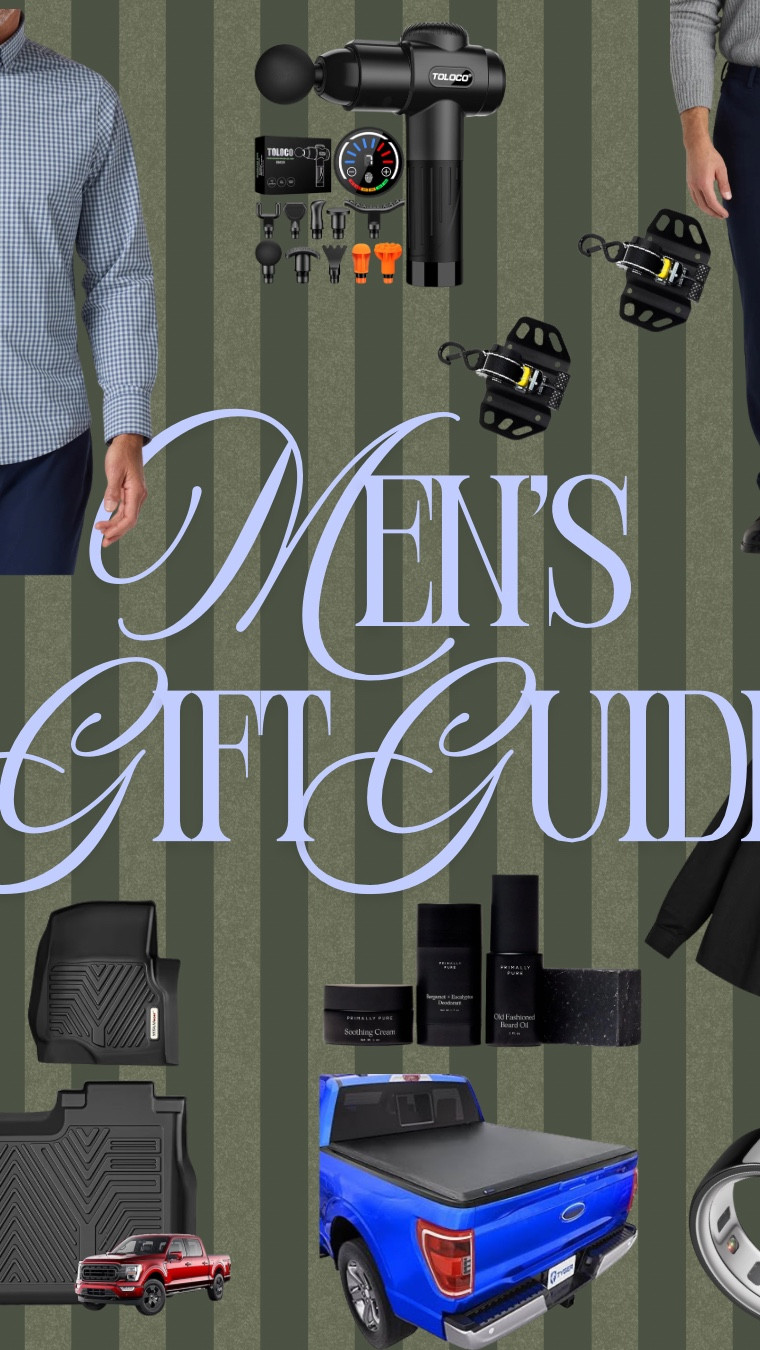 Men’s gift guide featuring fitness gear, massage gun, grooming products, tech accessories, car essentials, work pants, dress shirts, and everyday must-haves  

#LTKMens #LTKHoliday #LTKGiftGuide