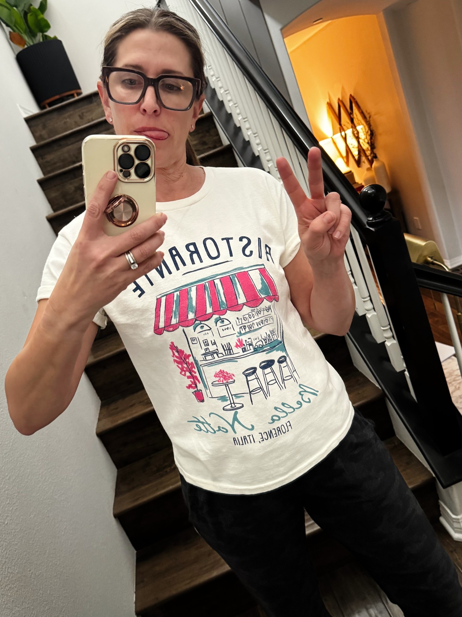 If I smile then all the wrinkles come out, so this seemed like a better option ;) 
Asked about this shirt twice today. Linking all the cute graphic tees from Anthro to throw on with a pair of jeans and a fun jacket for brunch, or pair w joggers!  they make great gifts for friends too!  Linked a few other brands as well! Also check out Chaser online shop, I can’t link those here. 
#graphictee
#brunchoutfit
#fitcheck
#momoutfit
#anthropologie
#anthro

#LTKootd #LTKGiftGuide