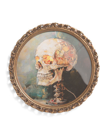 18x18 Skull Head Fire Wall Art | TJ Maxx