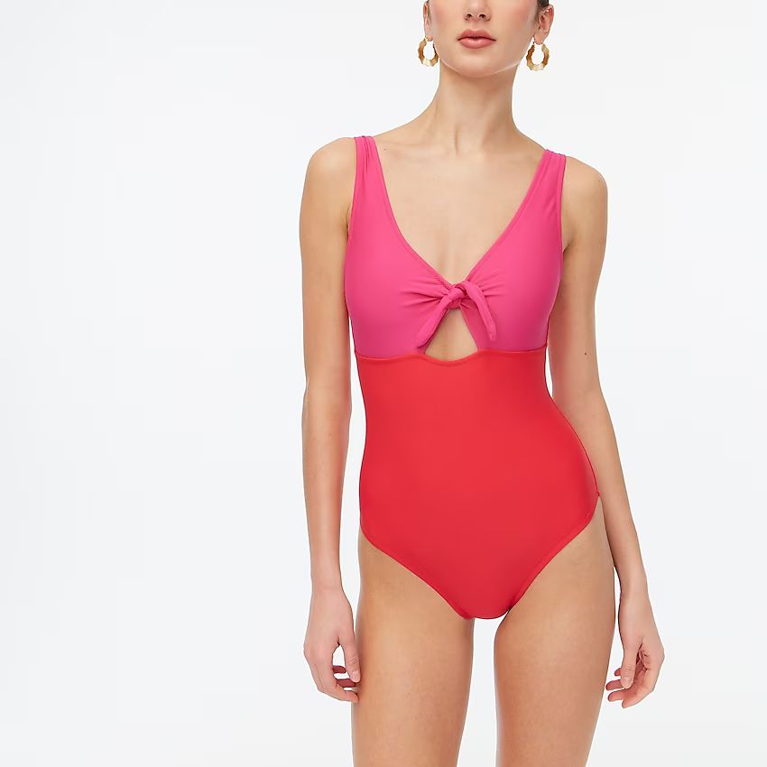 Cutout one-piece swimsuit with bowItem BG220 | J.Crew Factory