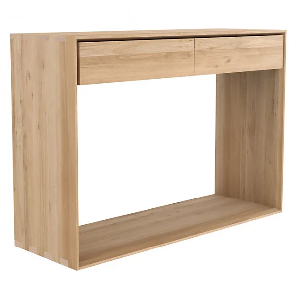 Oak Nordic Console - 2 Drawers | Lumens